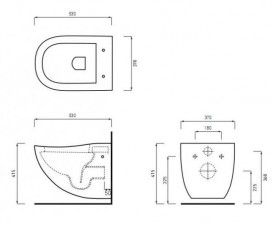 Унитаз Cielo Fluid подвесной без сиденья белый глянцевый FLVS