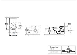Унитаз детский напольный Villeroy & Boch O.Novo Kids 29.5х44 см сантехническая керамика альпийский белый 46911001
