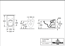 Унитаз детский подвесной Villeroy & Boch O.Novo Kids 32х52 см CeramicPlus AntiBac альпийский белый 4690R0T2