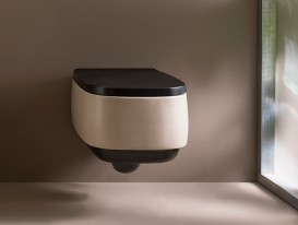 Унитаз Flaminia Flag Goclean подвесной без бачка без сиденья молочно-белый/графит матовый FG118G Latte + Grafite