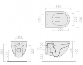 Унітаз Galassia Dream підвісний безободковий без бачка без сидіння білий 7317