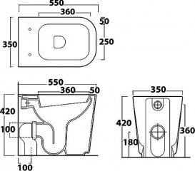 Унитаз Galassia Meg11 напольный без бачка без сиденья белый 5409