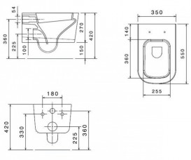 Унитаз Galassia Meg11 подвесной без бачка без сиденья белый 5411