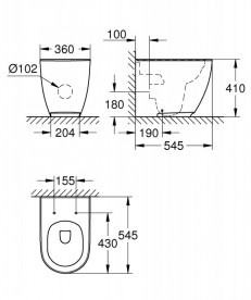 Унитаз Grohe Essence напольный без бачка альпийский белый 3957300H