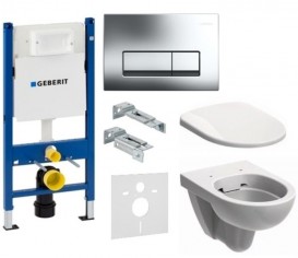 Унитаз Kolo Nova Pro с сидением инсталляцией Geberit Duofix и смывной клавишей Delta 51 M33120000+M30112000+458.178.21.1