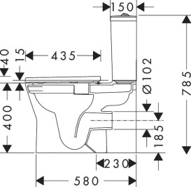Унитаз-компакт Hansgrohe EluPura Original S AquaChannel Flush 39х64 см с крышкой Soft-Close керамика HygieneEffect белый 62040450