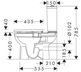 Унитаз-компакт Hansgrohe GladeLake S AquaChannel Flush 38х64 см с крышкой Soft-Close керамика белый 60313450