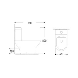 Унітаз компакт Insana Fabio W 37х61 см з бачком та сидінням з кришкою кераміка білий А0055231