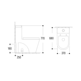 Унітаз компакт Insana Marvin BG 37х68 см з бачком та сидінням з кришкою кераміка чорний А0054427