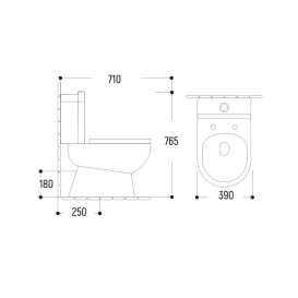 Унитаз компакт Insana Nensi 39х71 см с бачком и сиденьем с крышкой керамика белый А0054431