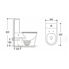 Унитаз компакт Insana Oleo 38х63 с бачком и сиденьем с крышкой керамика белый А0054435