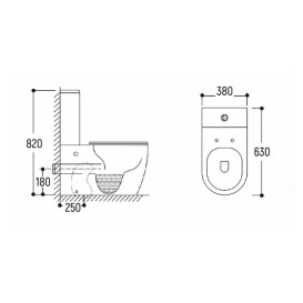 Унітаз компакт Insana Veron 38х63 з бачком та сидінням з кришкою кераміка білий А0054434