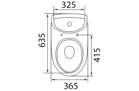 Унітаз-компакт Kolo Runa 37х75 із кришкою сантехнічний фарфор білий L89206100