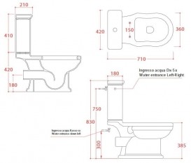 Чаша унитаза-моноблок ArtCeram Hermitage 36х71 см чёрный глянцевый HEV004 03;00