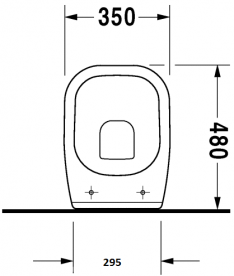Унітаз підлоговий укорочений Duravit колекція D-Code WC 21110900002 + Сидіння 006739
