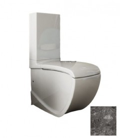 Чаша унітазу-компакта підлогового Hidra Hi-Line 38х67,5 см санфаянс білий/темно-сірий HI12 99 ceppo di gre dark