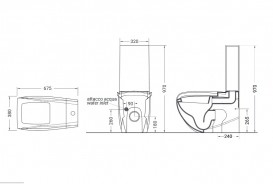 Чаша унитаза-компакта напольного Hidra Hi-Line 38х67,5 см санфаянс белый/темно-серый HI12 99 ceppo di gre dark