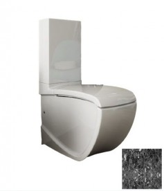 Чаша унітазу-компакта підлогового Hidra Hi-Line 38х67,5 см санфаянс чорний матовий мармур HI12 102 black matt marble