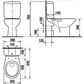 Унітаз-компакт підлоговий Jika Lyra Plus з бачком кераміка білий H8253970002421