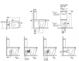 Зливний бачок для унітазу моноблок Kerasan Aquatech керамічний білий матовий 378130
