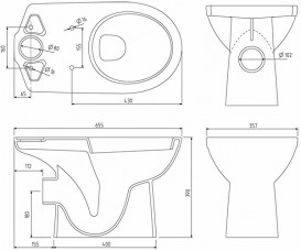 Унітаз-компакт підлоговий Kolo Nova Pro Rimfree білий M39038000