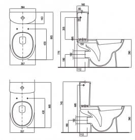 Унитаз-компакт напольный Kolo Nova Pro Rimfree белый M39039000