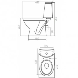 Унітаз-компакт підлоговий Kolo Runa з бачком і кришкою з сидінням L89202000