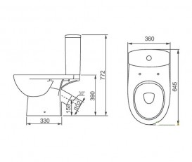 Унітаз-компакт підлоговий Kolo Status 36х64,5 см з бачком і кришкою Soft-Close Click2Clean  2395050UA
