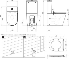 Унітаз-компакт для підлоги Ravak Elegant RimOff 38х60,5 см з сидінням кераміка білий X01872