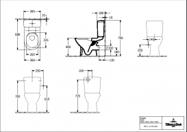 Чаша унитаза-компакта Villeroy & Boch O.novo 36х65 см санитарная керамика открытый смывной край альпийский белый 5661R001