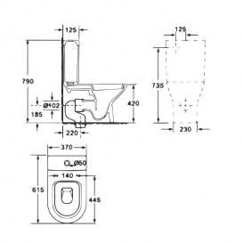 Унитаз-компакт Primera Prime напольный с крышкой soft close белый 8690020