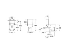 Унітаз-компакт Roca Debba 35,5х65,5 см з кришкою та бачком сантехнічна кераміка білий A34D995000