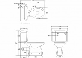Унитаз моноблок Burlington санфарфор белый P5