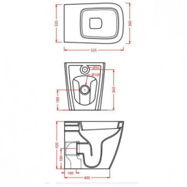 Унитаз напольный ArtCeram A16 безободковый 36х52,5 см керамика синий ASV004 38;00