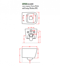 Унитаз подвесной ArtCeram A16 Mnini 36х45,5 см белый глянцевый ASV005 01;00