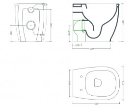 Унітаз для підлоги ArtCeram Atelier безободковий 37,5х52,5 см кераміка синій ATV002 38;00
