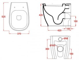 Унитаз напольный ArtCeram Azuley 37х52,5 см белый матовый AZV002 05;00