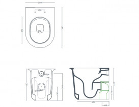 Унитаз напольный ArtCeram Chic безободковый 38х54 см керамика черный матовый CHV002 17;00