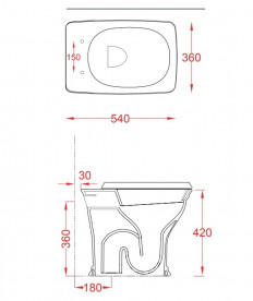 Унітаз для підлоги ArtCeram Civitas 36х54 см кераміка шампань CIV002 02;00