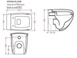 Унитаз напольный ArtCeram Hi-Line 38х54,5 см чёрный глянцевый HIV002 03;00