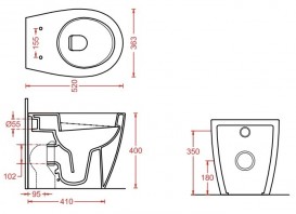 Унитаз напольный ArtCeram Step 36х52 см санфарфор белый глянцевый STV002 01;00
