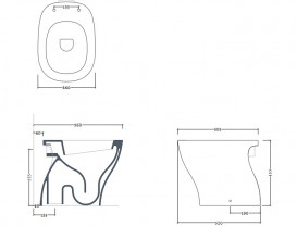 Унітаз для підлоги ArtCeram Ten 36х52 см кераміка білий TEV001 01;00