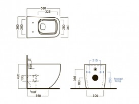 Унітаз підлоговий безободковий Hatria Next 36х56 см санфарфор білий Y3AY01