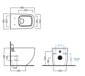 Унітаз підлоговий безободковий Hatria Next Alchemy 36х56 см санфарфор чорний матовий A0Y3AY02