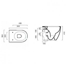 Унитаз напольный Catalano Sfera 35х54 см керамика белый матовый 1VPS54RBM