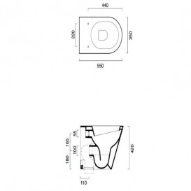Унітаз підлоговий Catalano Zero 35х55 см білий 1VP5500