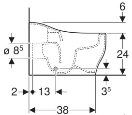 Унітаз підлоговий Geberit Bambini безободковий 27.5х44 см сантехнічний фарфор білий 502.965.00.1