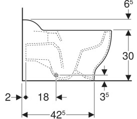 Унітаз для підлоги Geberit Bambini безободковий 33.5х53 см сантехнічний фарфор білий 502.966.00.2