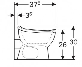 Унитаз напольный Geberit Bambini для детей младшего возраста 28х37,5 см фарфор белый 211650000