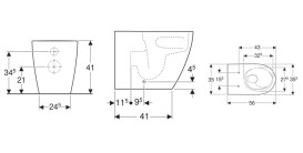 Унитаз напольный Geberit iCon 35,5х56 см сантехнический фарфор белый 503.081.00.1